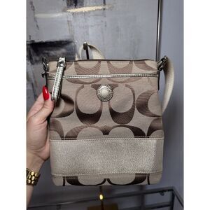 Vintage Coach Brown and Gold Crossbody Bag